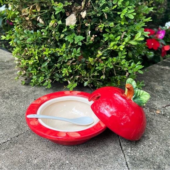 New Ceramic Jam or Honey Bowl with Spoon - Picture 3 of 8